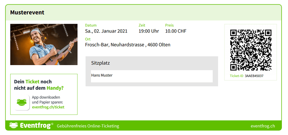 Personalisierung Ticket