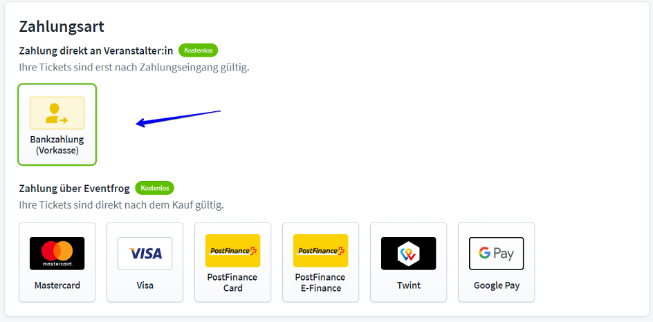 wie kaufe ich Tickets per Vorkasse deutsch 2